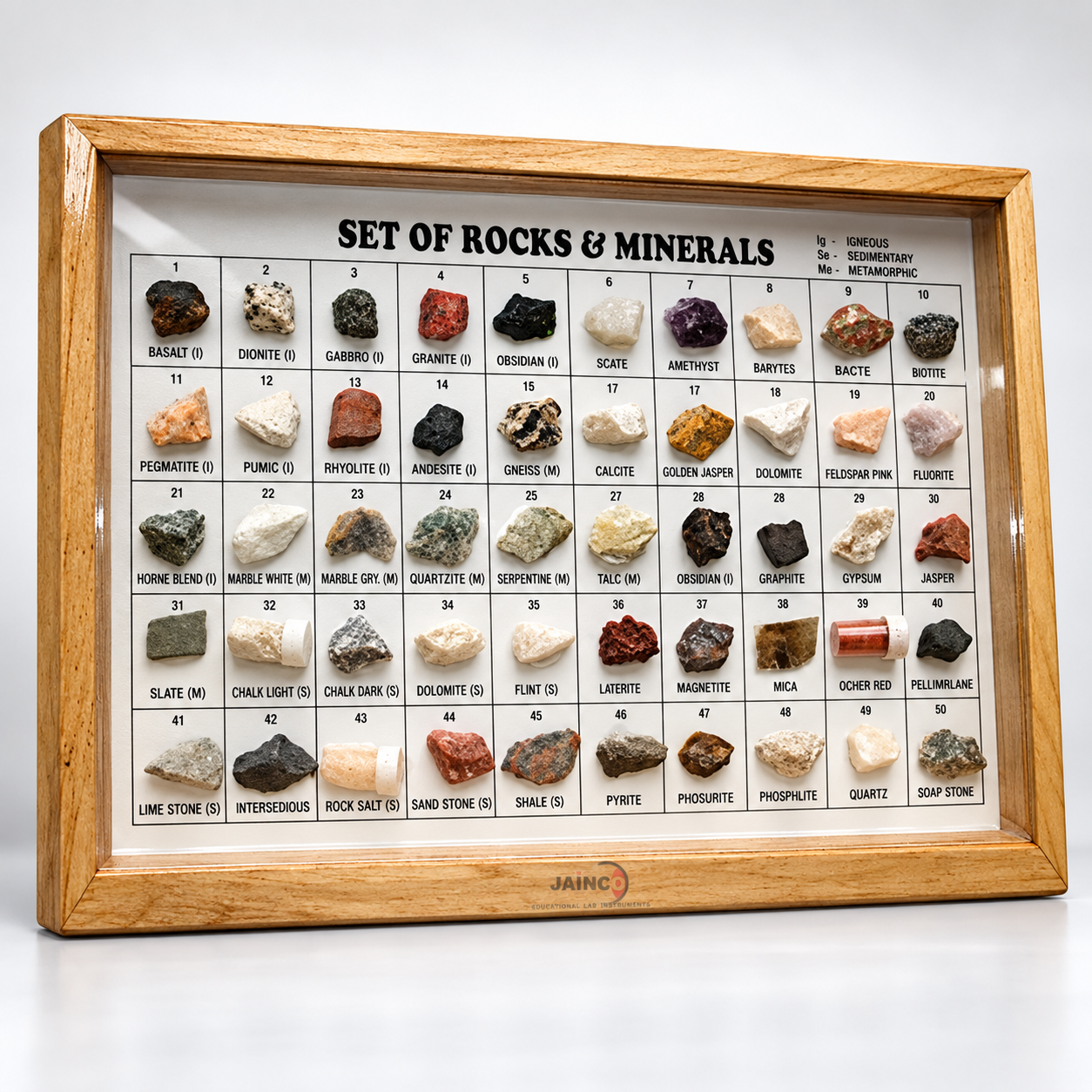 Collection of 50 Rocks and Minerals
